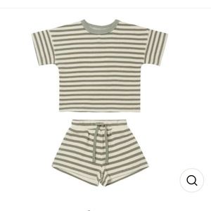 Quincy Mae waffle short and tee set